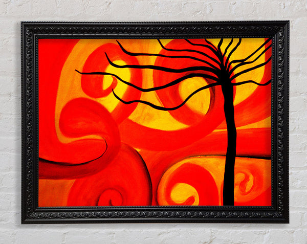 Magical Red Twist Tree Framed Print