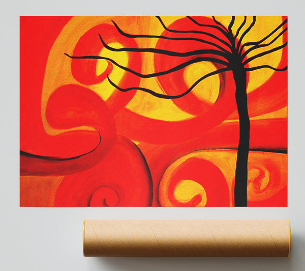 Magical Red Twist Tree Poster