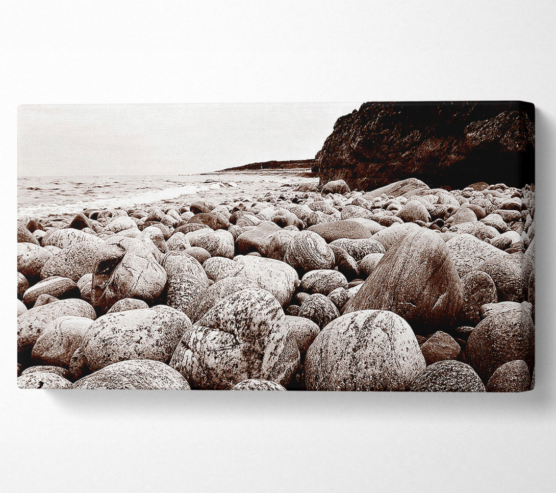  A Canvas Print of Pebbles Of The Ocean Brown Canvas Print
