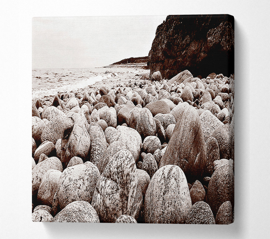  A Canvas Print of Pebbles Of The Ocean Brown Canvas Print