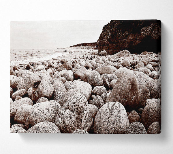  A Canvas Print of Pebbles Of The Ocean Brown Canvas Print