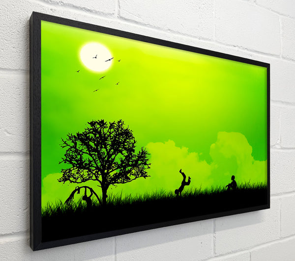 Children Playing Green