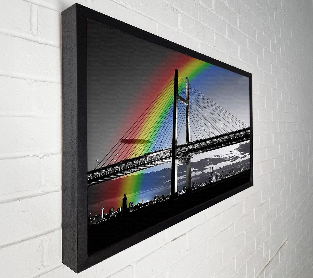  A Canvas Print of NYC Rainbow Bridge B n W Canvas Print