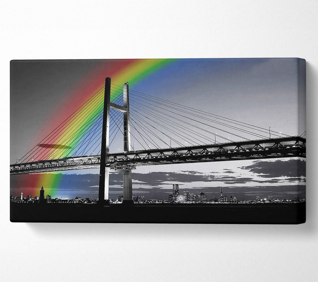  A Canvas Print of NYC Rainbow Bridge B n W Canvas Print