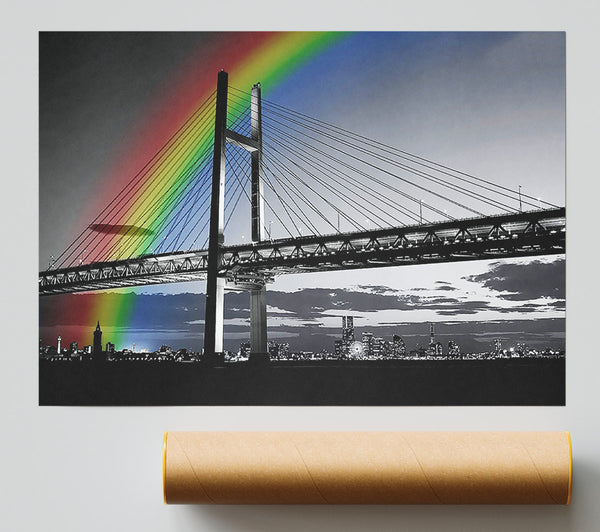 Nyc Rainbow Bridge B N W Giclee Print