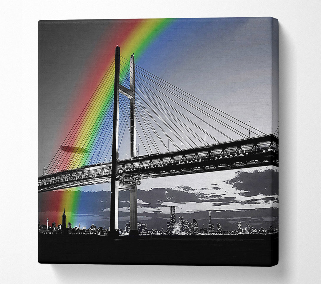  A Canvas Print of NYC Rainbow Bridge B n W Canvas Print