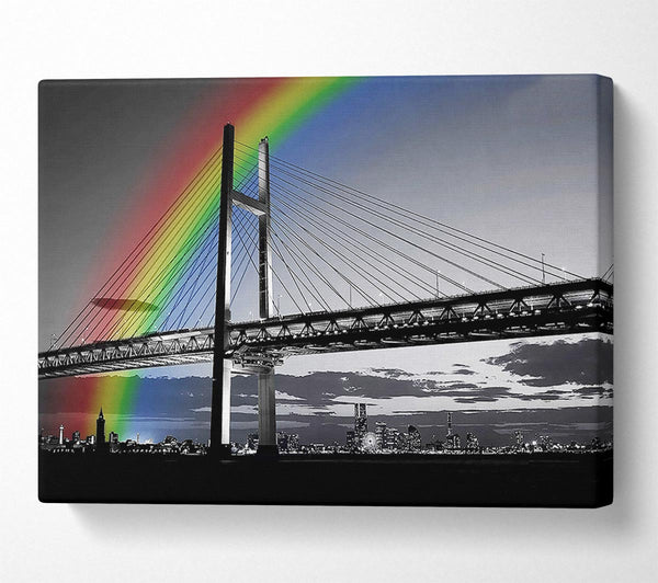  A Canvas Print of NYC Rainbow Bridge B n W Canvas Print