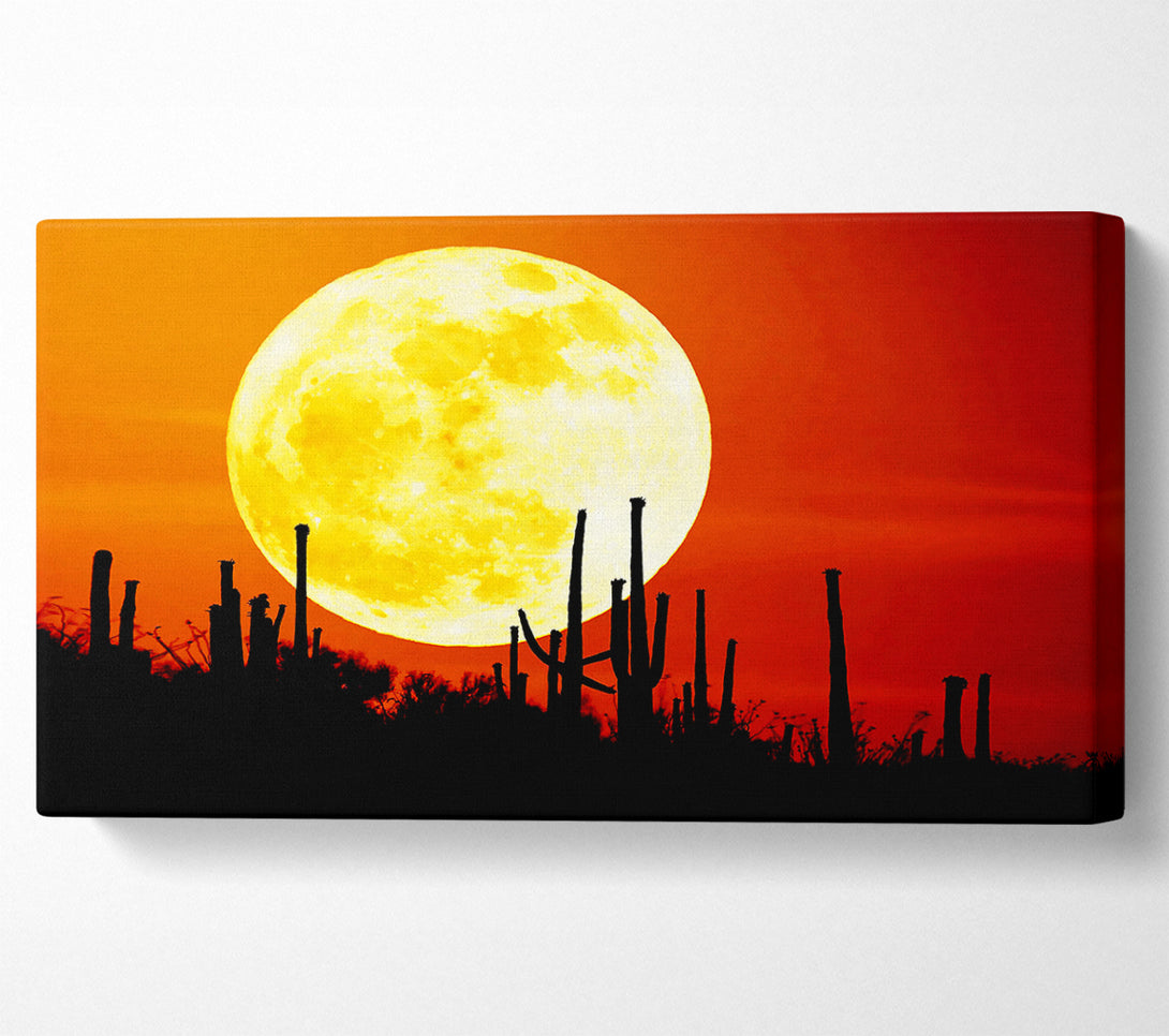  A Canvas Print of Red Moon Cactus Canvas Art