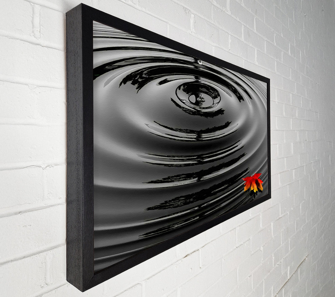  A Canvas Print of Water Ripple Red Leaf Canvas Print