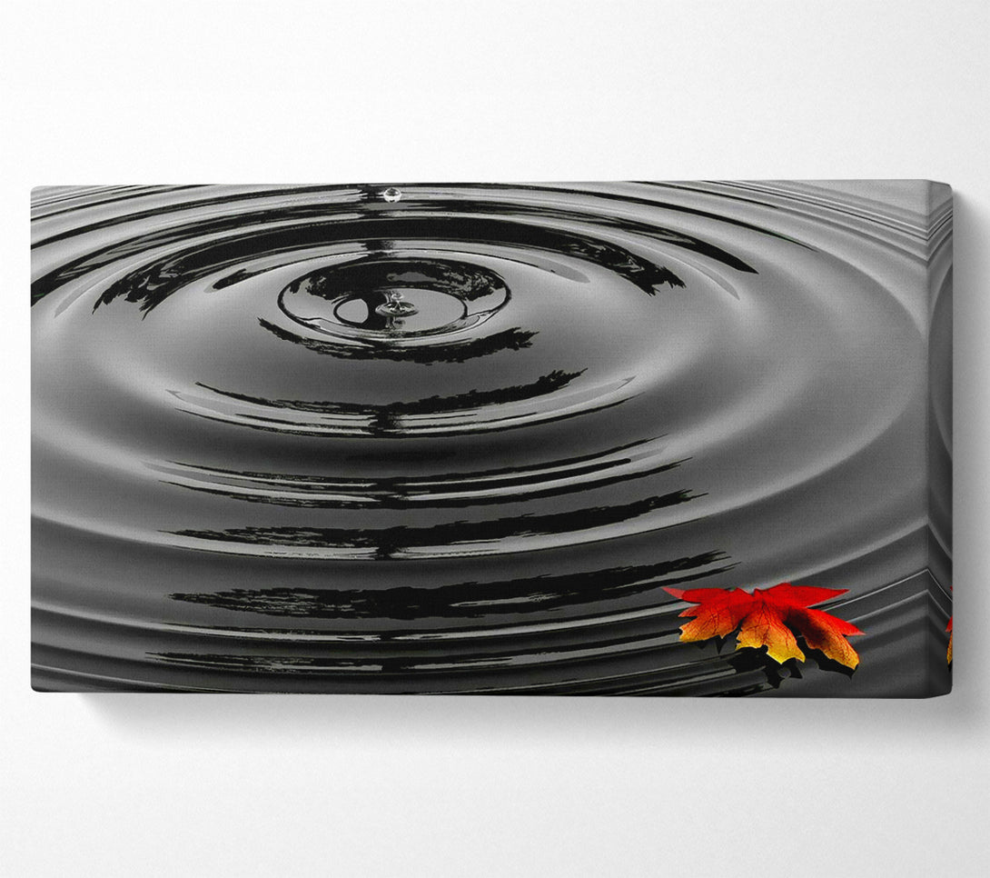  A Canvas Print of Water Ripple Red Leaf Canvas Print