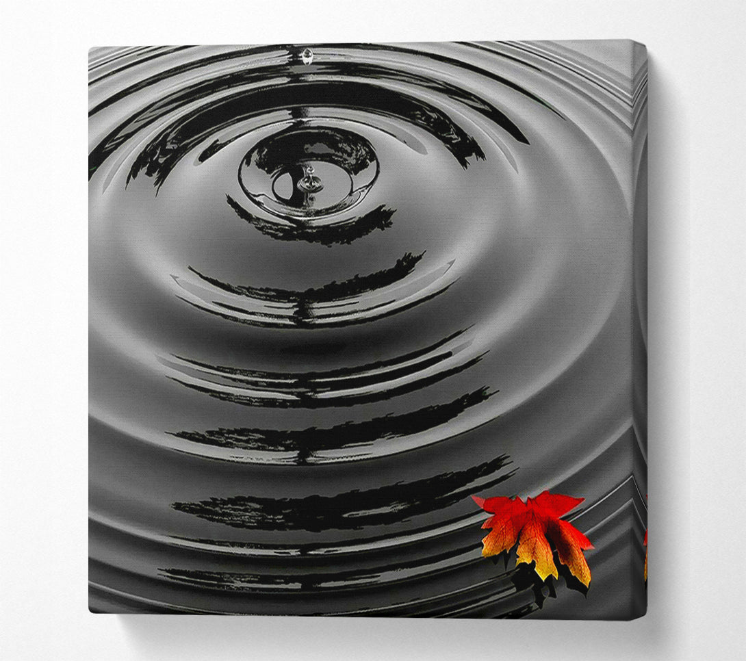  A Canvas Print of Water Ripple Red Leaf Canvas Print