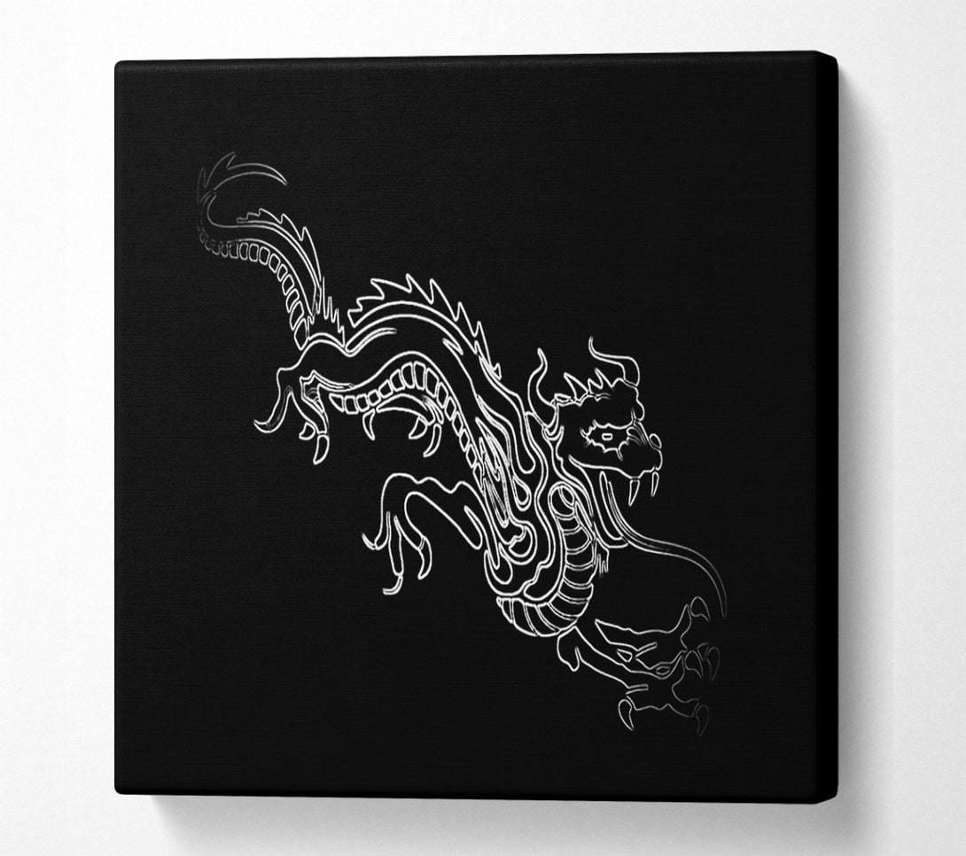  A Canvas Print of Black Fire Dragon Canvas Art