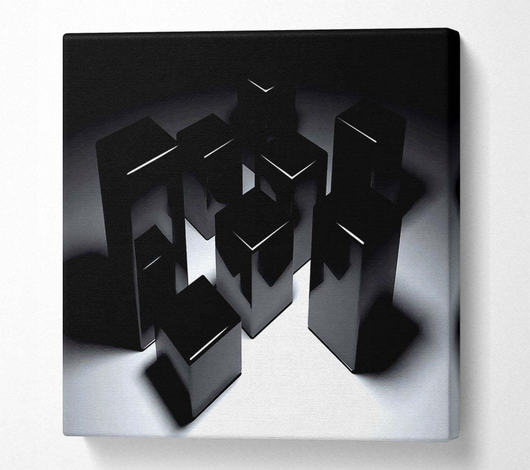  A Canvas Print of Black Cubes Canvas Art
