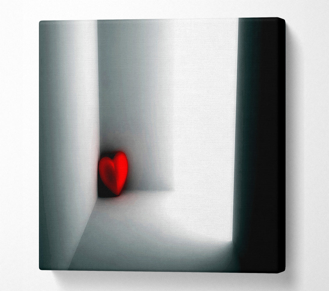  A Canvas Print of Red Love Heart Corner Canvas Art