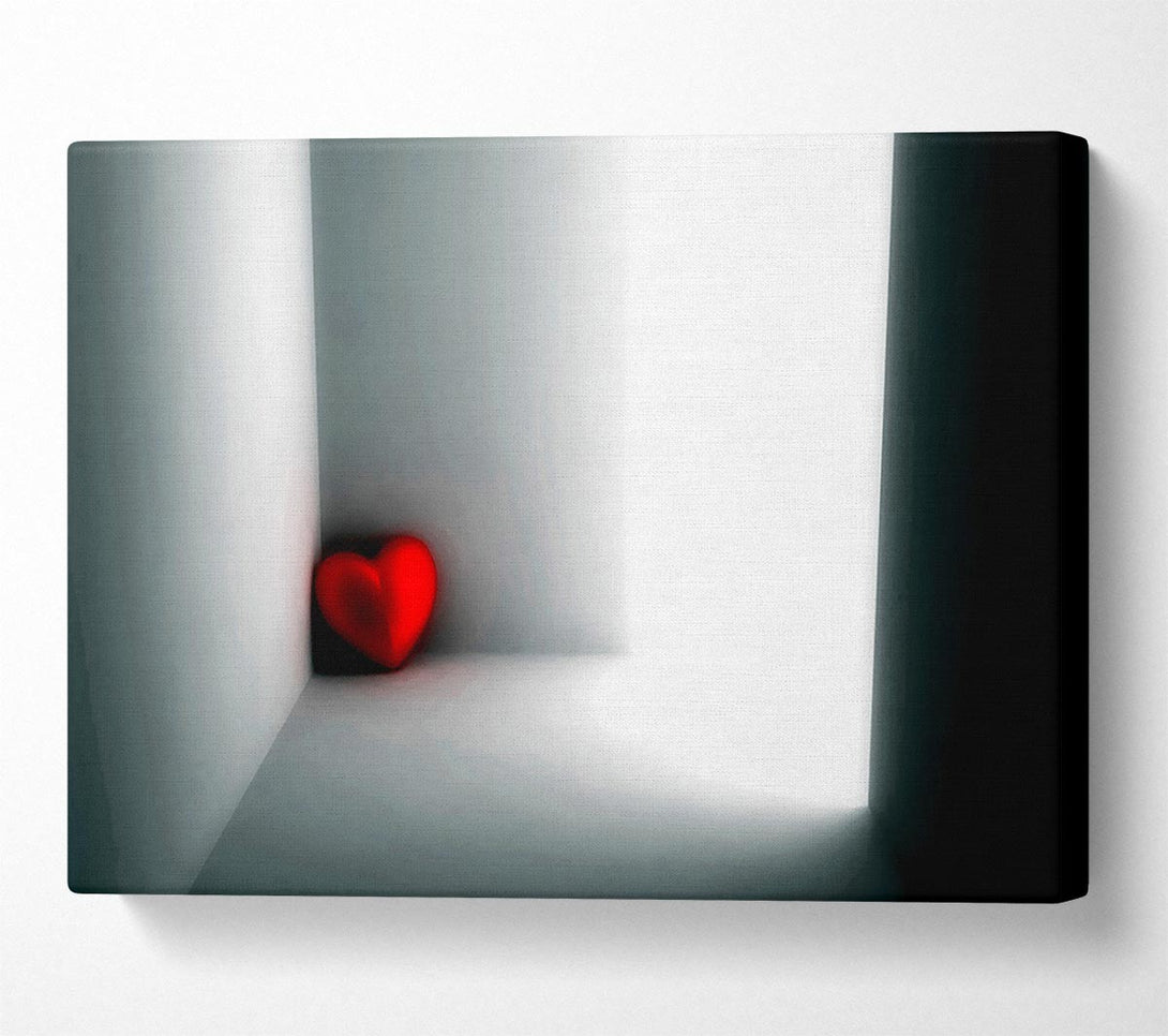  A Canvas Print of Red Love Heart Corner Canvas Art