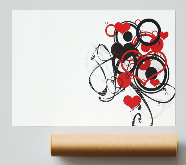 Circles And Hearts Giclee Print
