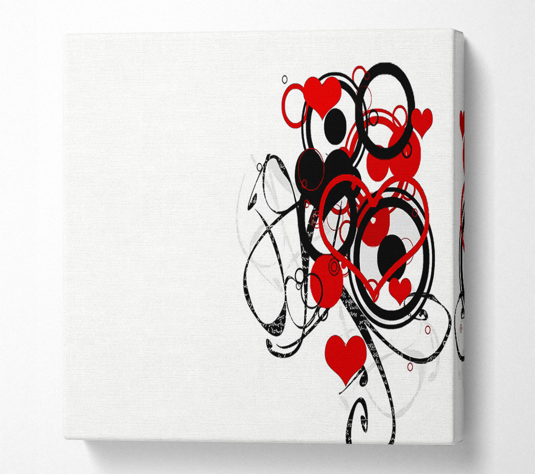  A Canvas Print of Circles And Hearts Canvas Wall Art