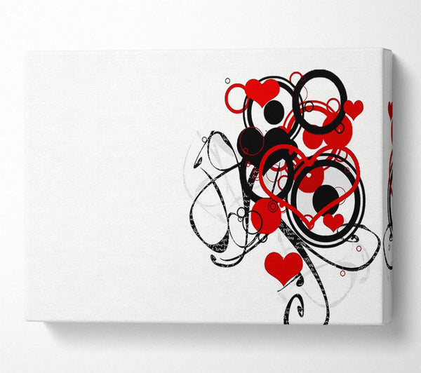  A Canvas Print of Circles And Hearts Canvas Wall Art
