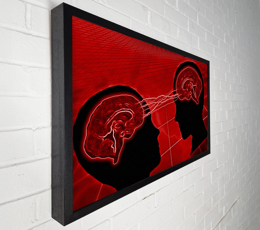  A Canvas Print of Brain Wave Red Canvas Wall Art