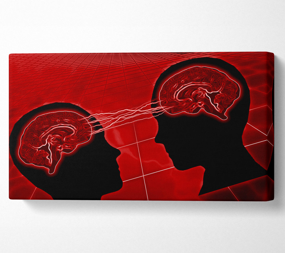 A Canvas Print of Brain Wave Red Canvas Wall Art