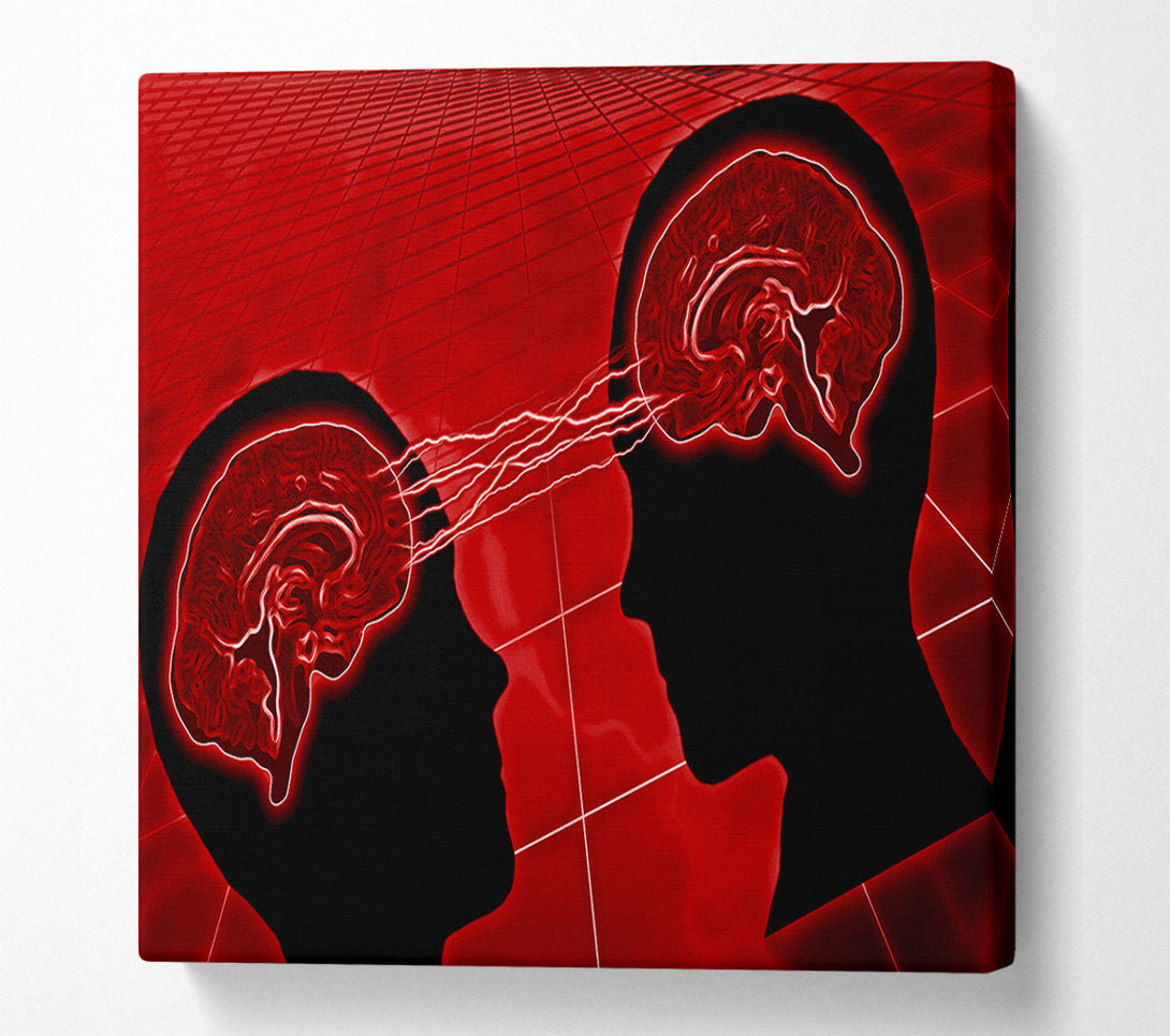 A Canvas Print of Brain Wave Red Canvas Wall Art