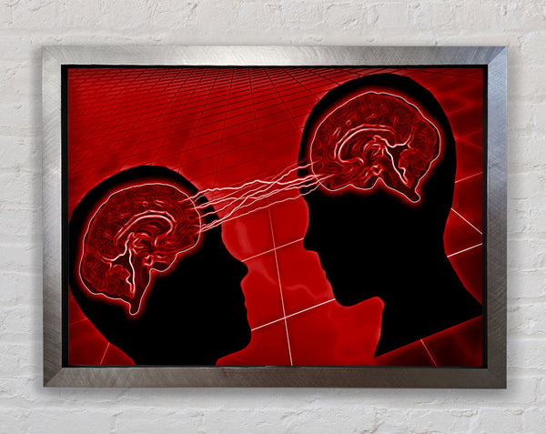 Brain Wave Red Framed Print