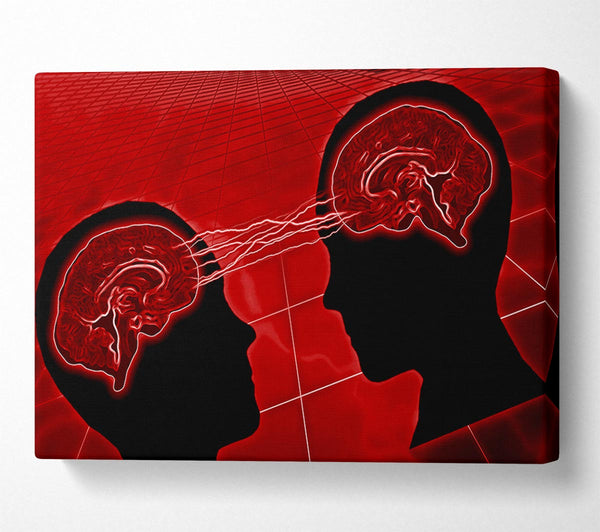  A Canvas Print of Brain Wave Red Canvas Wall Art