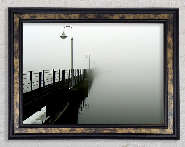 Misty Ocean Pier Framed Print