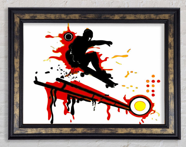 Skateboarders Railing Framed Print