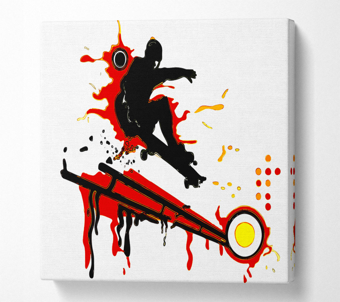  A Canvas Print of Skateboarders Railing Canvas Wall Art