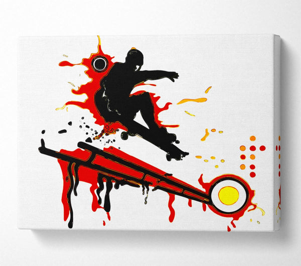  A Canvas Print of Skateboarders Railing Canvas Wall Art