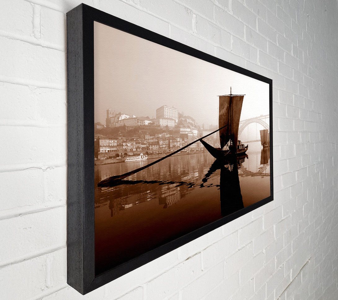  A Canvas Print of Sydney Harbour Retro Ship Canvas Art