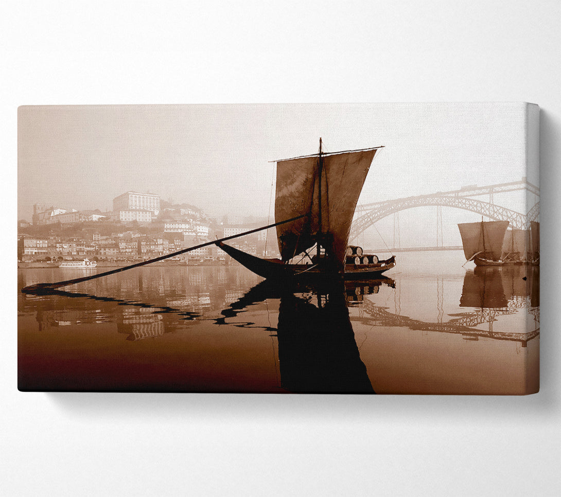  A Canvas Print of Sydney Harbour Retro Ship Canvas Art