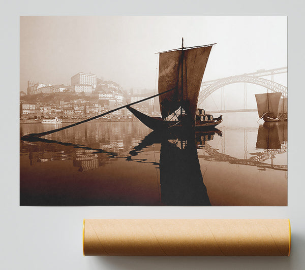Sydney Harbour Retro Ship Print