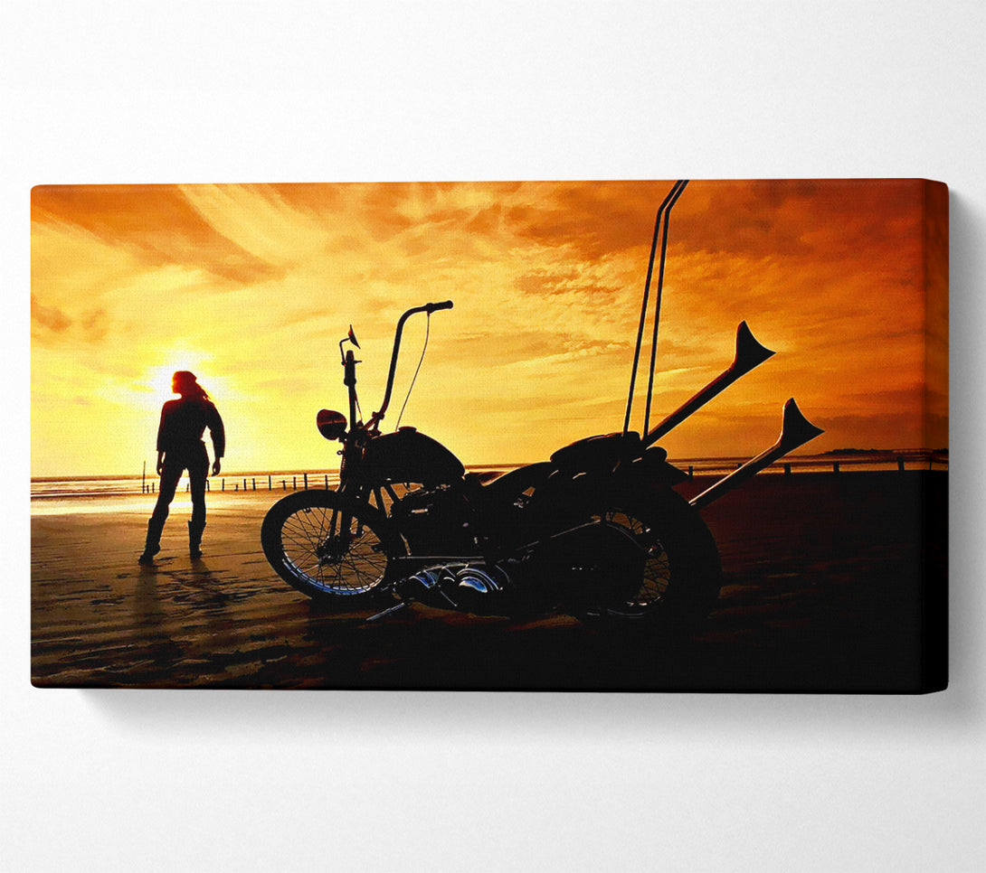  A Canvas Print of Harley Davidson Sunset Canvas Art