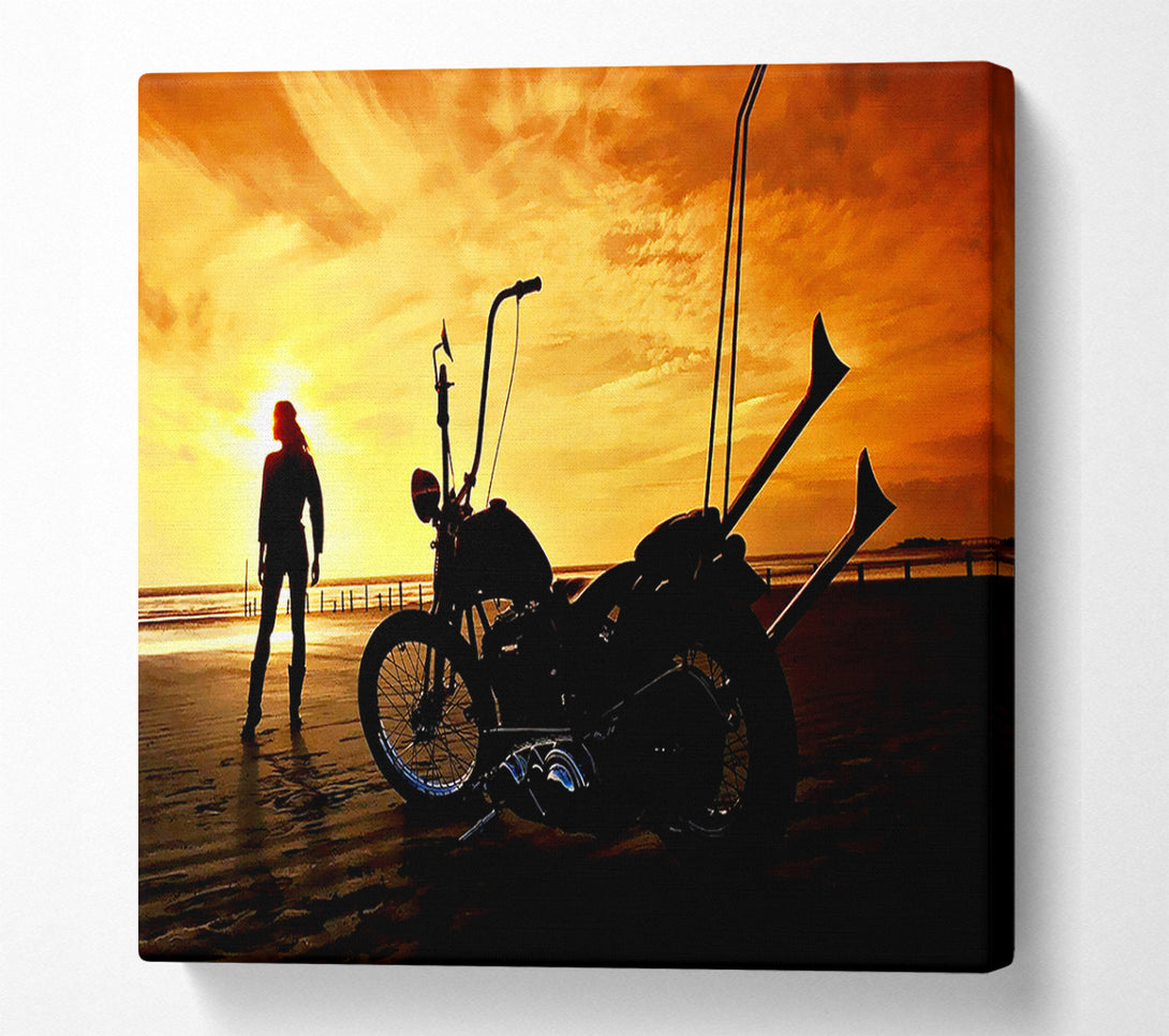  A Canvas Print of Harley Davidson Sunset Canvas Art