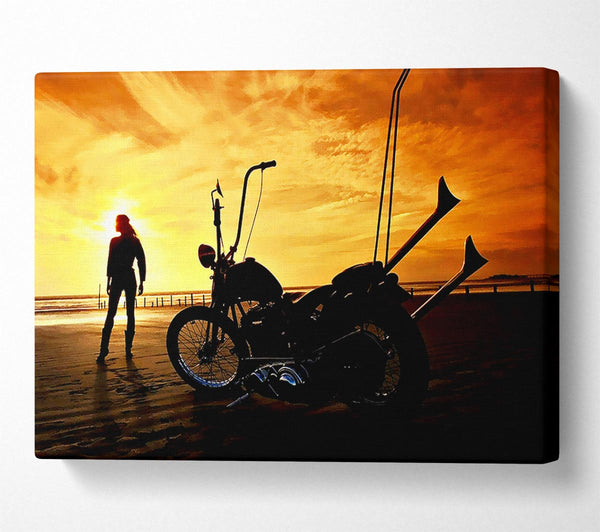  A Canvas Print of Harley Davidson Sunset Canvas Art