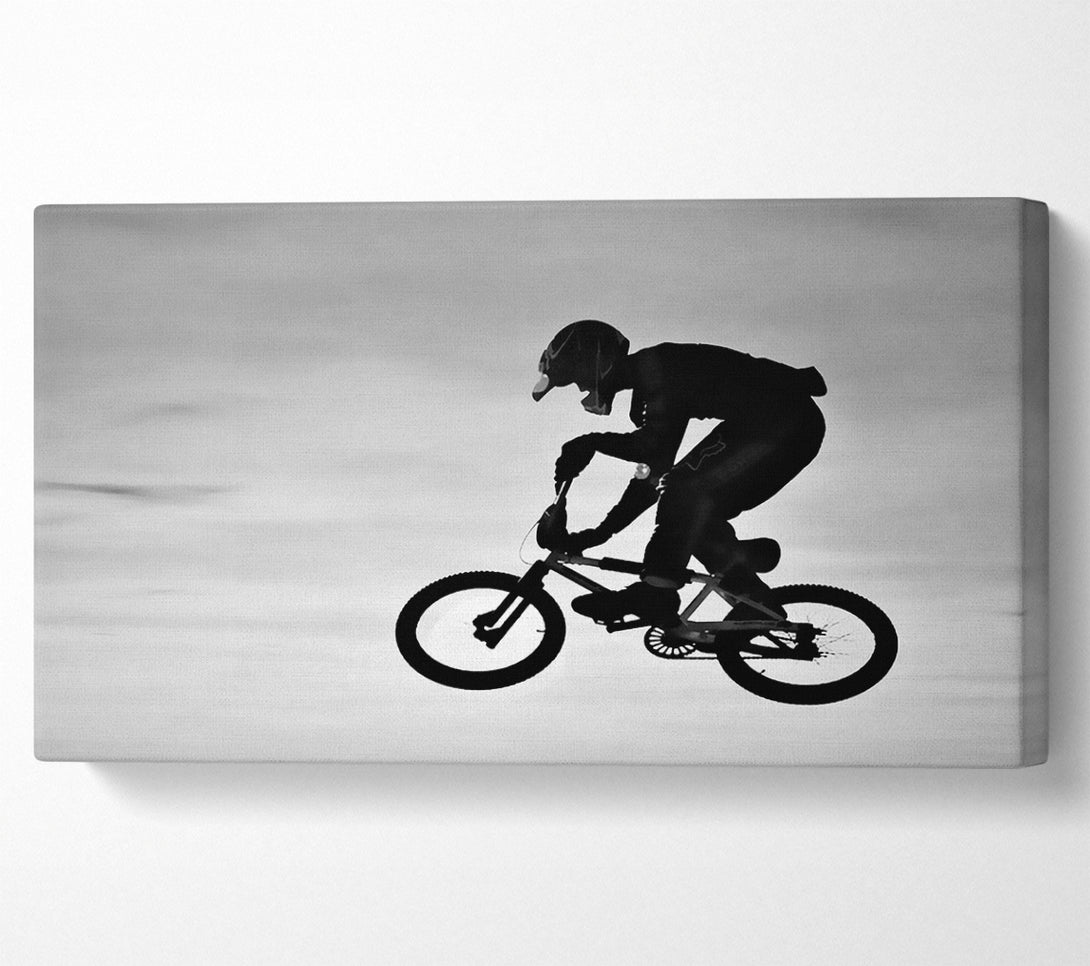  A Canvas Print of BMX Jump B n W Canvas Art