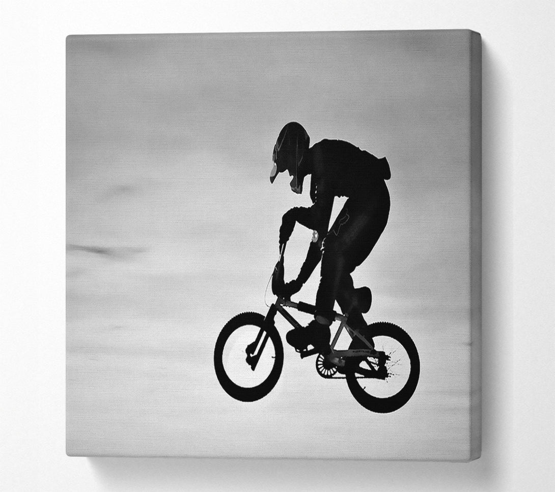  A Canvas Print of BMX Jump B n W Canvas Art