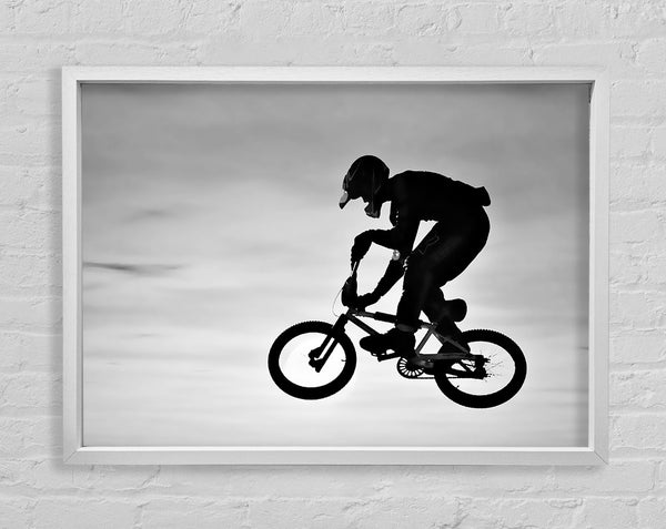 BMX Jump B n W Framed Print