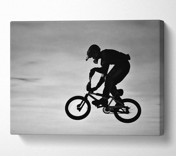  A Canvas Print of BMX Jump B n W Canvas Art
