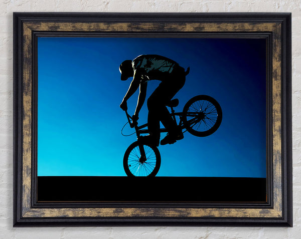 Bmx Front Wheelie Framed Print