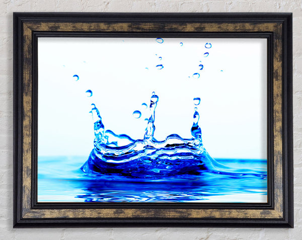 Blue Water Droplets Framed Print