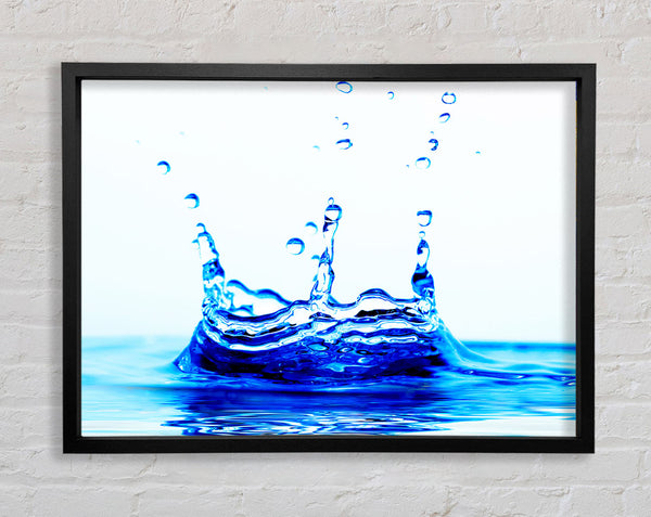 Blue Water Droplets Framed Print