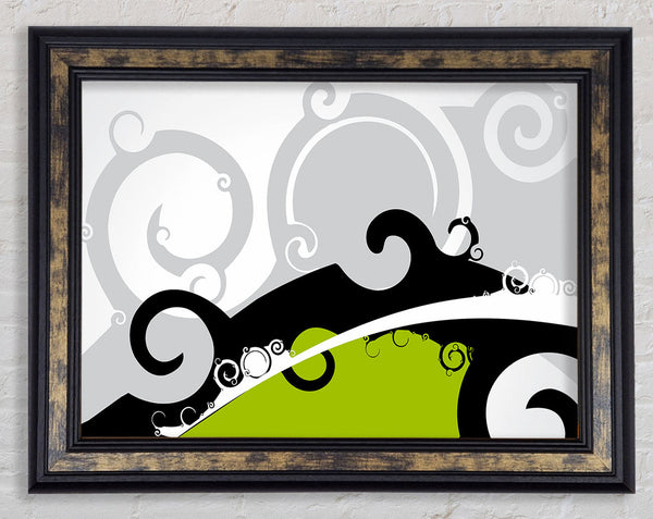 The Green Grey Wave Framed Print
