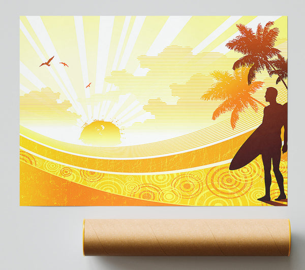 Sunshine Surfer Poster