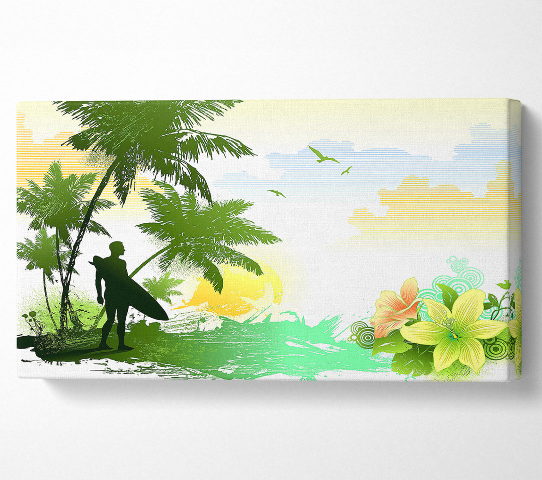  A Canvas Print of Surfer Flowers Canvas Wall Art