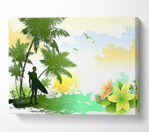  A Canvas Print of Surfer Flowers Canvas Wall Art