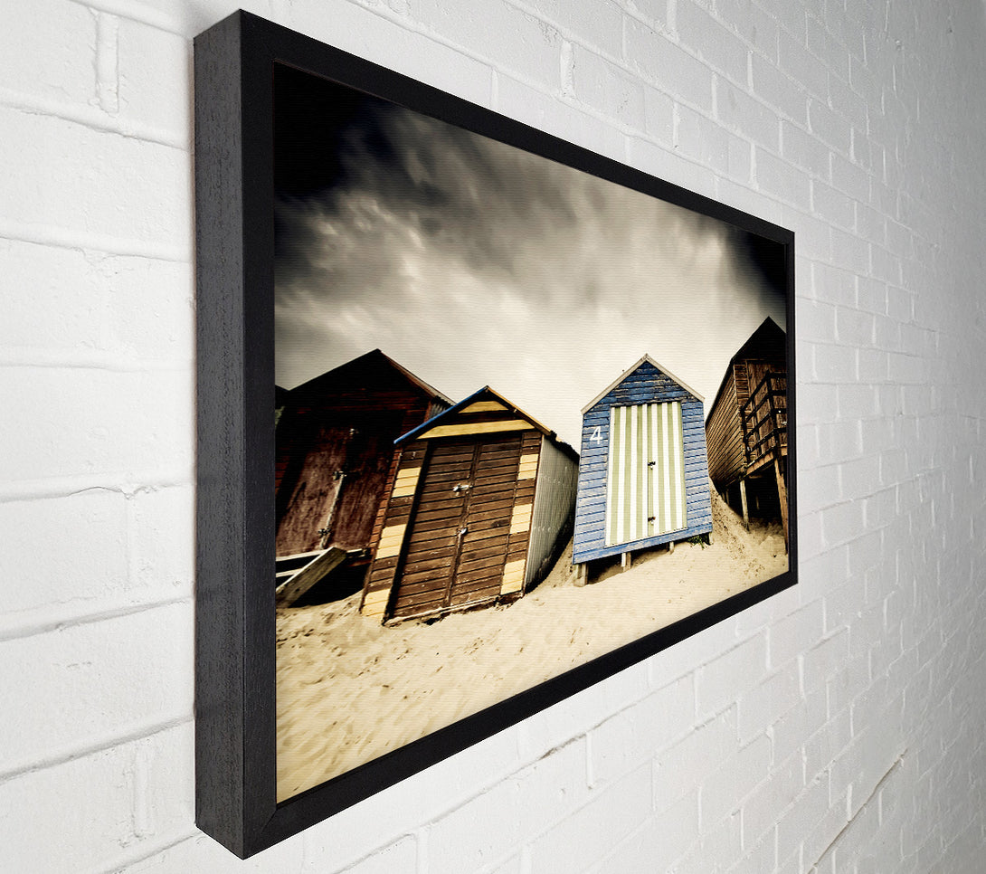  A Canvas Print of Winter Beach Huts Canvas Print
