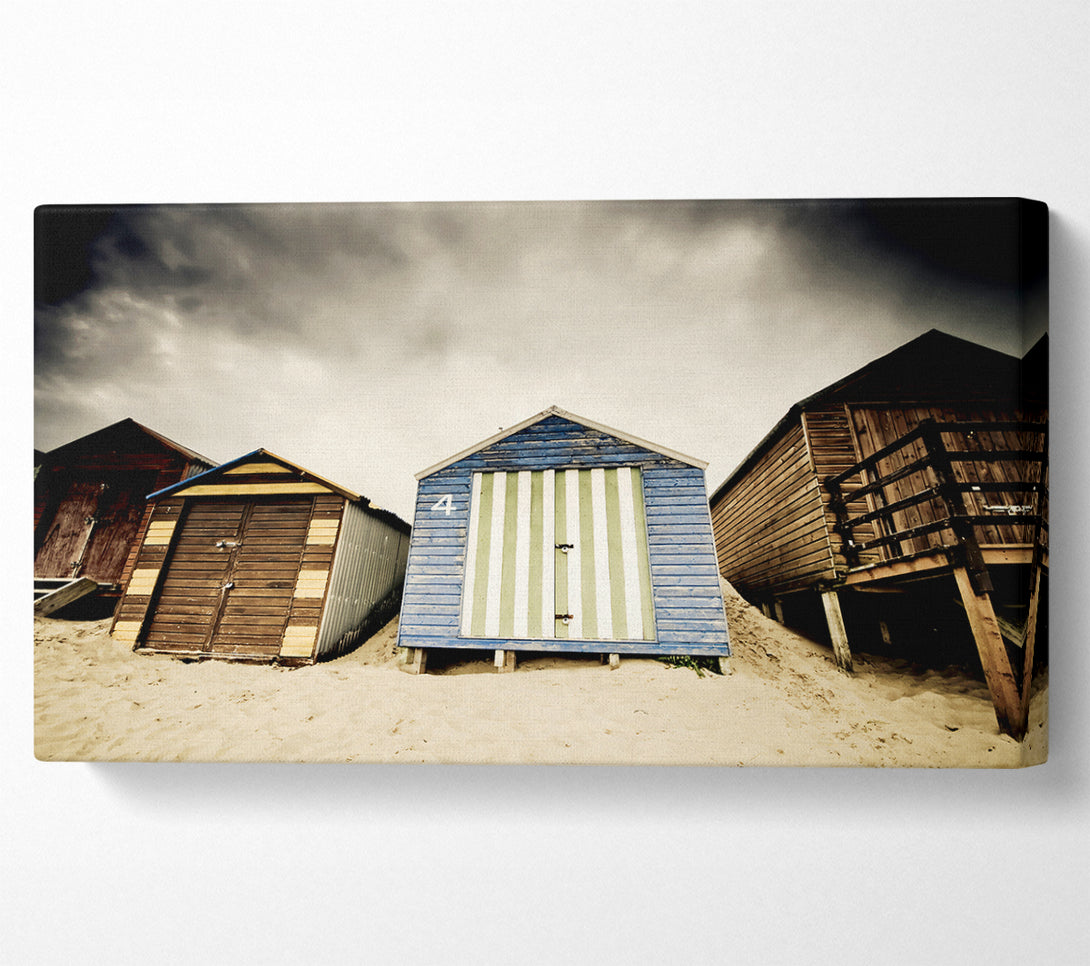  A Canvas Print of Winter Beach Huts Canvas Print